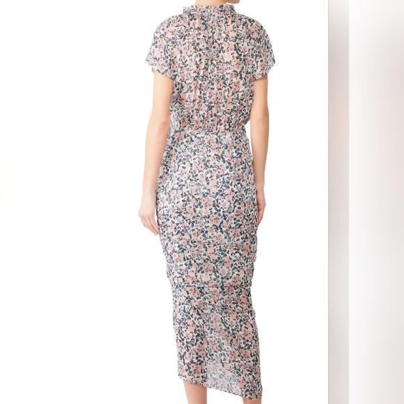 Veronica Beard Brynlee Ruched Floral Slit Dress - Picture 3 of 12